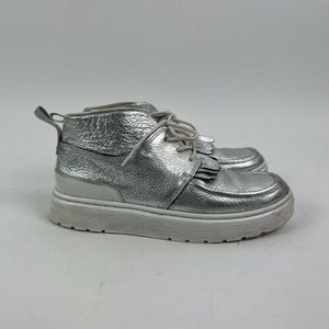 Dr. Martens Jemima Kiltie Chukka Mid Silver Leather Moc Boots Shoes Women's 7 37